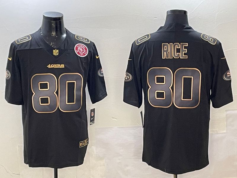 Men San Francisco 49ers #80 Rice Black Gold 2025 Nike Limited NFL Jersey style 4->san francisco 49ers->NFL Jersey